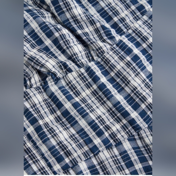 CIDER Gingham Babydoll Tank Top Blue Plaid Size Large NWT 2026 - Picture 4 of 5